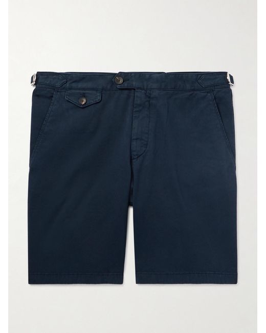 Mr P. Blue Straight-Leg Organic Cotton-Blend Twill Bermuda Shorts for men