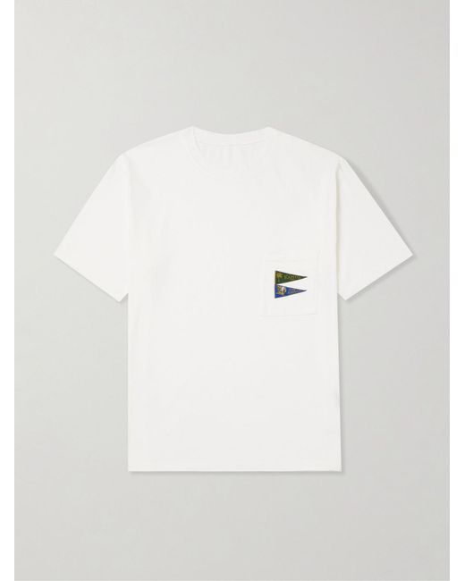 Kapital White Logo-Appliquéd Cotton-Jersey T-Shirt for men