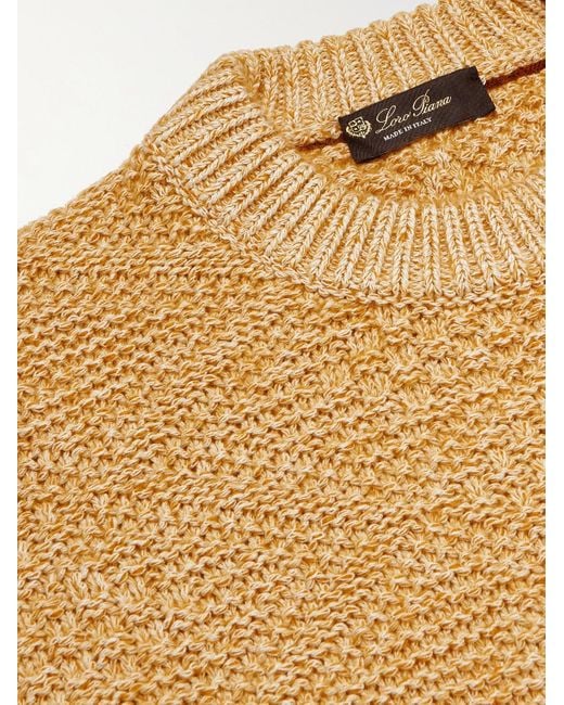 Loro Piana Multicolor Slim-Fit Cable-Knit Silk And Cashmere-Blend Sweater for men