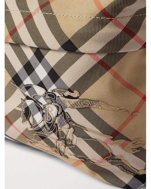 Burberry Gray Checked Coated-Canvas Backpack for men