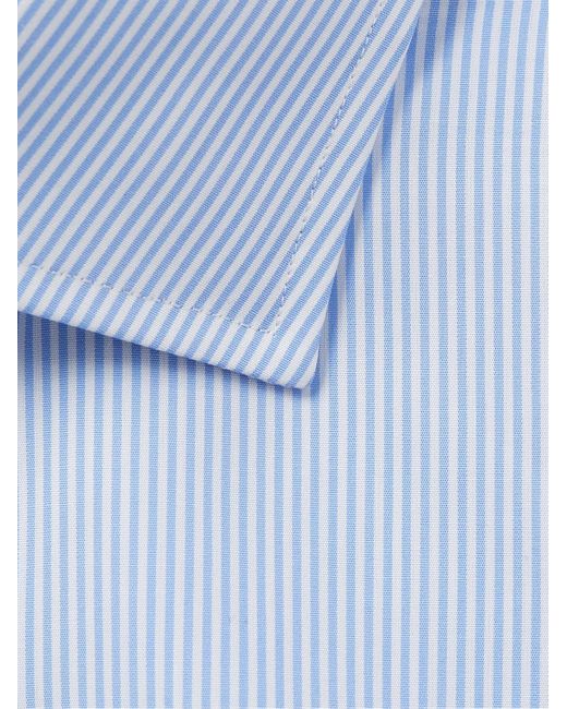 Brioni Blue Striped Cotton Shirt for men