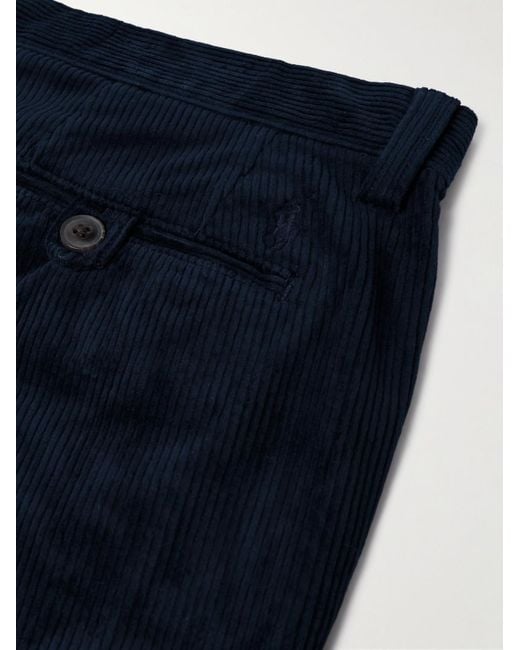 Polo Ralph Lauren Blue Bedford Slim-Fit Straight-Leg Cotton-Blend Corduroy Trousers for men