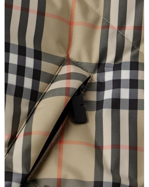 Burberry Natural Reversible Checked Quilted Shell Hooded Down Jacket for men