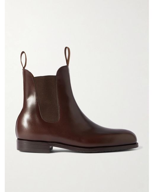 J.M. Weston Brown Leather Chelsea Boots for men