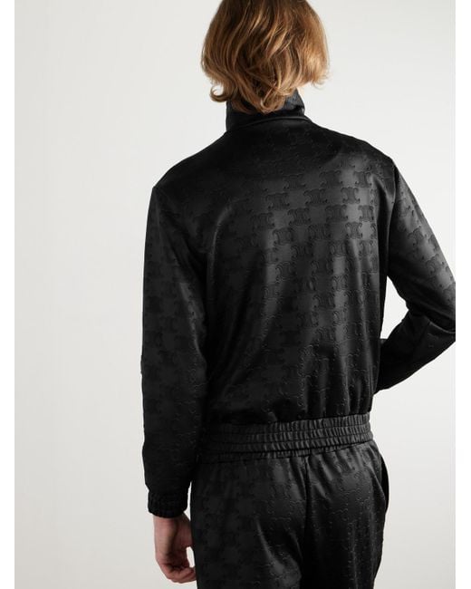 Céline Trainingsjacke aus technischem Jersey mit Jacquard-Logomuster in Black für Herren