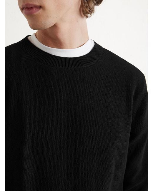 Saint Laurent Black Cotton Sweater for men