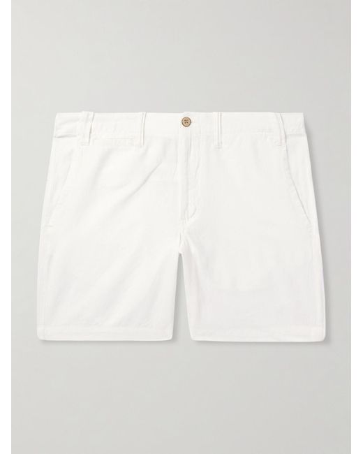 Polo Ralph Lauren White Straight-leg Linen And Cotton-blend Shorts for men