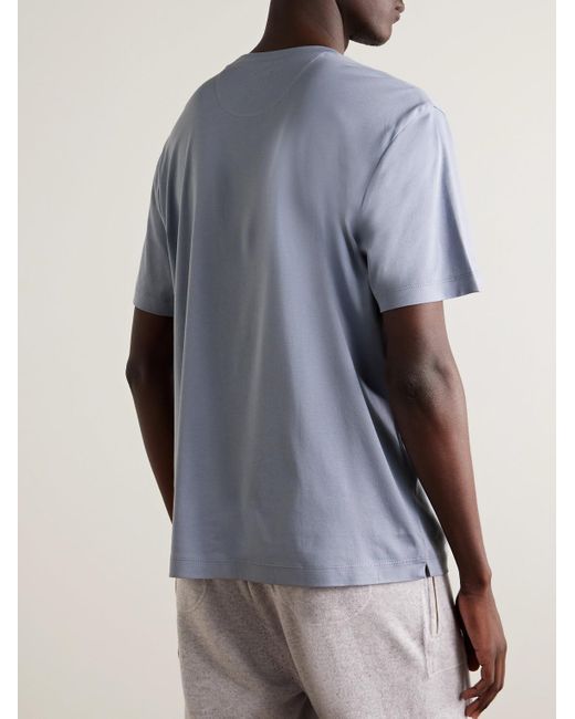 Eleventy Blue Cotton-Jersey T-Shirt for men