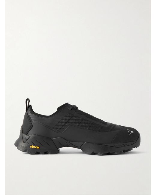 Roa Black Katharina Light Rubber And Leather-trimmed Ripstop Sneakers for men