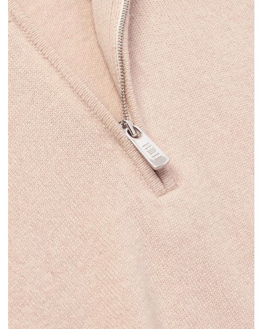 Fedeli Natural Favonio Slim-Fit Cashmere Half-Zip Sweater for men