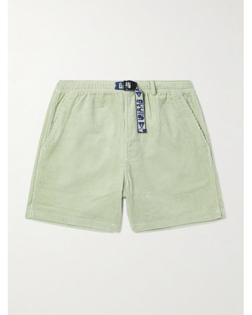 Brain Dead Green Climber Straight-leg Belted Cotton-corduroy Shorts for men
