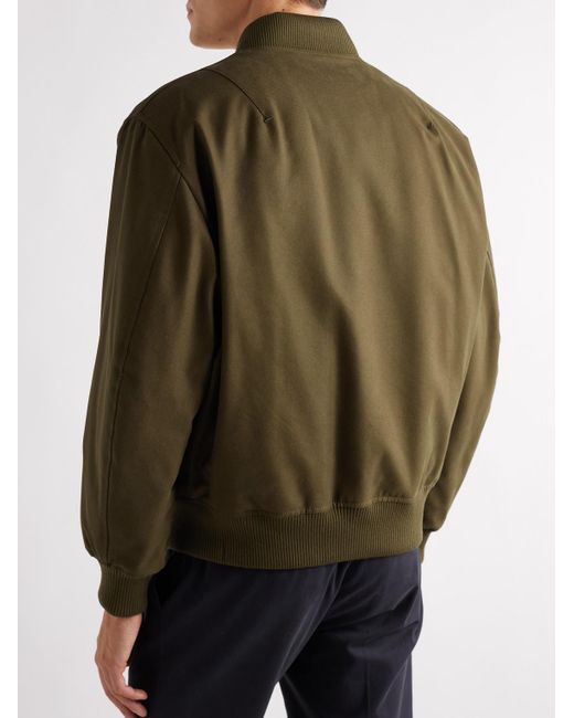 Loro Piana Green Thule Virgin Wool-Blend Gabardine Bomber Jacket for men
