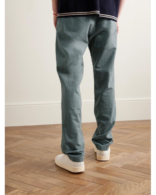 Pantaloni slim-fit a gamba dritta in twill di misto cotone e lino Tyron di Hartford in Blue da Uomo