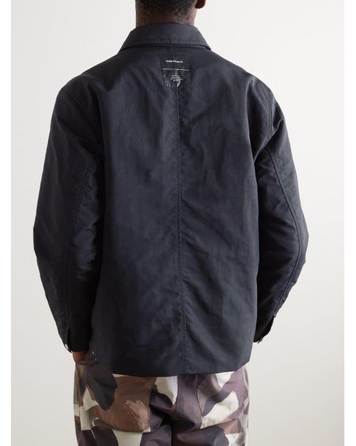 Norse Projects Blue Pelle Padded Waxed Shell Jacket for men