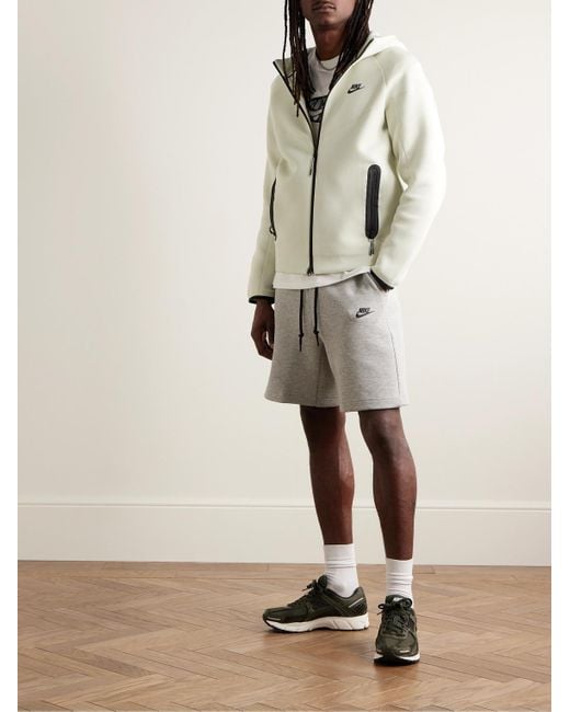 Nike Natural Logo-print Cotton-blend Tech Fleece Zip-up Hoodie for men