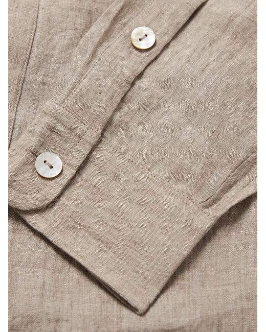 Kartik Research Natural Embroidered Linen Shirt for men