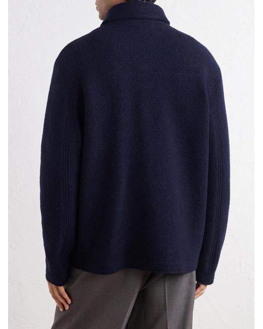 Valstar Blue Virgin Wool-Bouclé Jacket for men