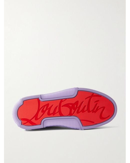 Sneakers in pelle di Christian Louboutin in Purple da Uomo