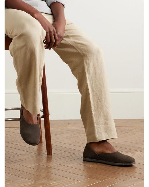 STÒFFA Brown Suede Slippers for men