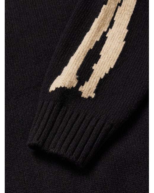 Kapital Black 5G Intarsia Wool Hoodie for men