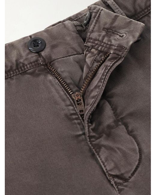 Slowear Gray Slim-fit Tapered Stretch-cotton Gabardine Trousers for men