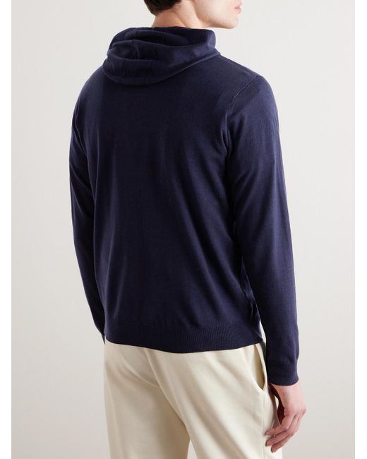 Peter Millar Blue Excursionist Flex Merino Wool-blend Hoodie for men