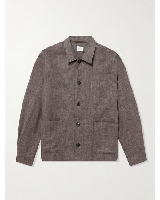 Sunspel Brown Cotton And Linen-blend Overshirt for men
