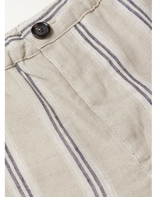 Oliver Spencer Natural Osborne Straight-Leg Striped Linen Shorts for men