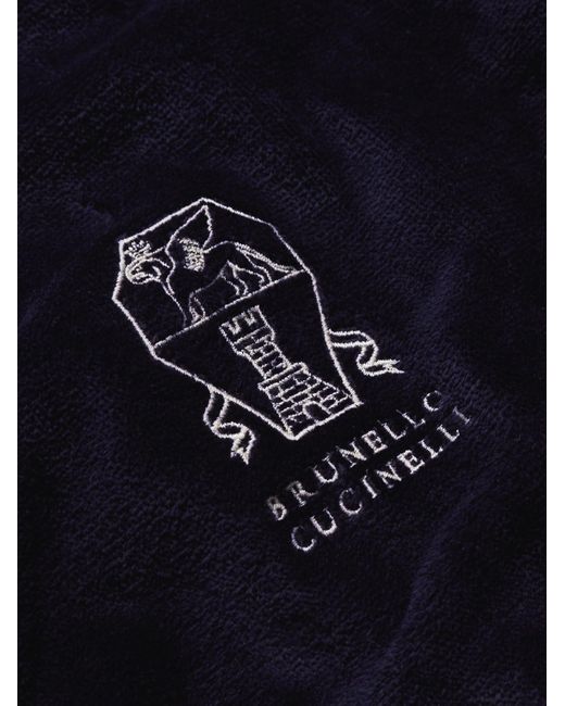 Brunello Cucinelli Morgenmantel aus Baumwollfrottee in Blue für Herren