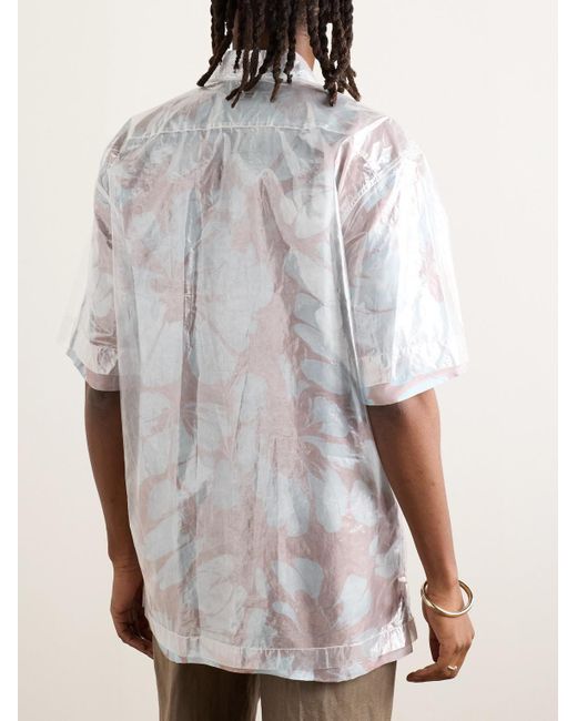 Dries Van Noten White Double-Faced Crinkled-Shell Shirt for men