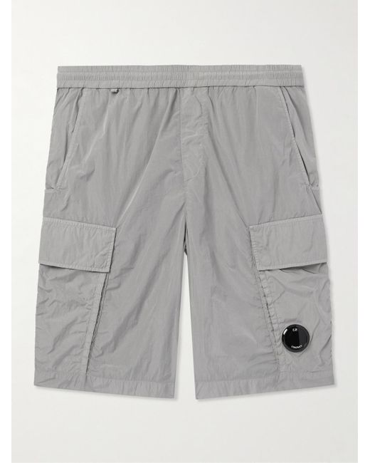 C P Company Gray Slim-fit Straight-leg Chrome-r Cargo Shorts for men