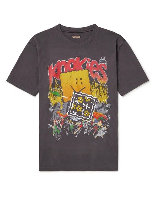 Kapital Gray Buster Peckish Bowy Printed Cotton-jersey T-shirt for men
