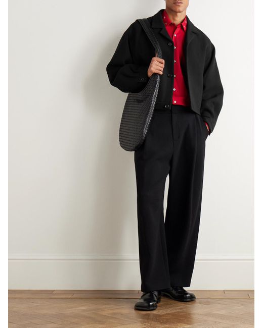 Amomento Black Cropped Wool-blend Jacket for men
