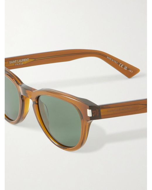 Saint Laurent Green Rounded-frame Acetate Sunglasses for men