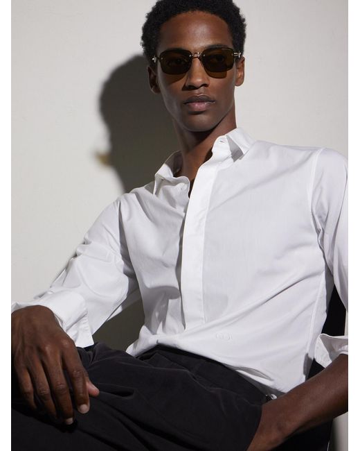 Dior Natural Cd Diamond S11u Rectangular Gold-tone Sunglasses for men