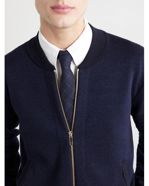 Thom Browne Blue 2Cm Checked Cotton And Wool-Blend Tie for men