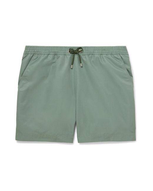 Sunspel Green Straight-Leg Mid-Length Seaqual-Blend Swim Shorts for men