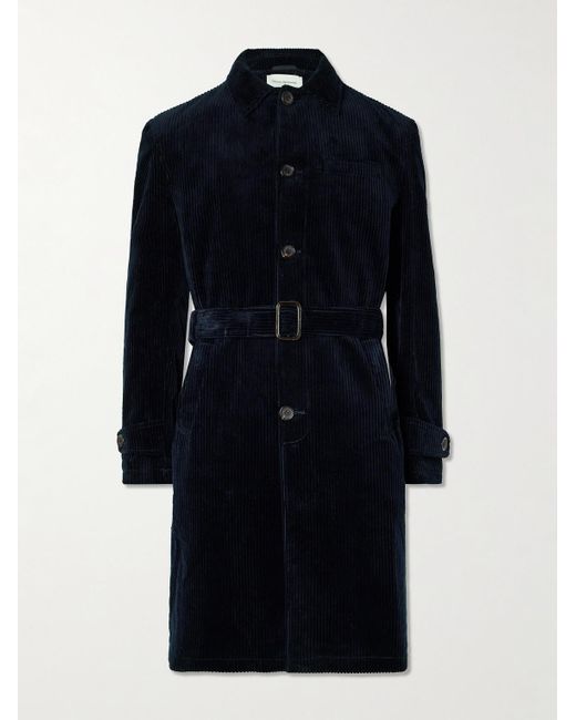 Oliver Spencer Blue Grandpa Cotton-corduroy Coat for men