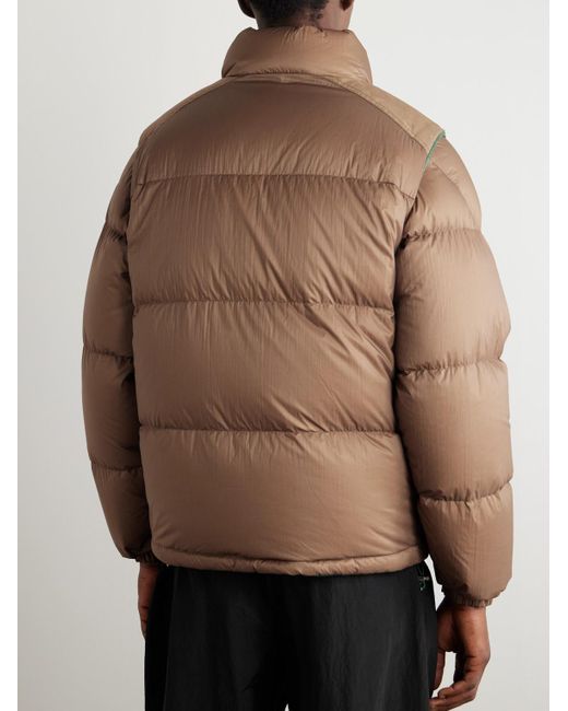 Moncler Brown Reversible Convertible Canvas-Trimmed Quilted Shell Down Jacket for men
