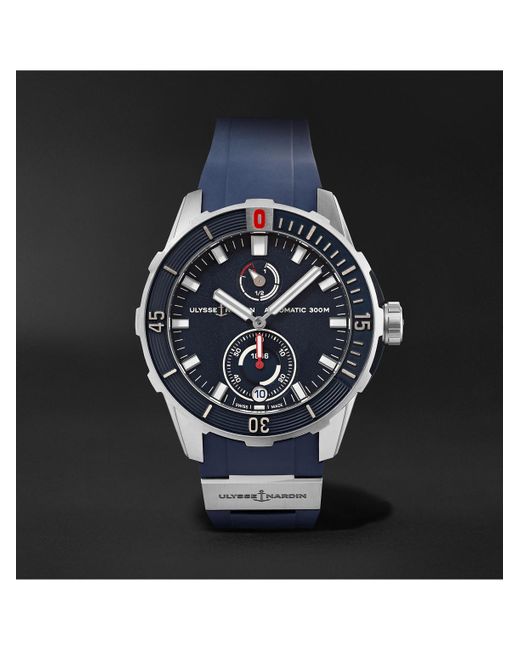 Ulysse Nardin Black Diver Chronometer Automatic 42Mm Stainless Steel And Rubber Watch, Ref. No. 1183-170-3/93 for men