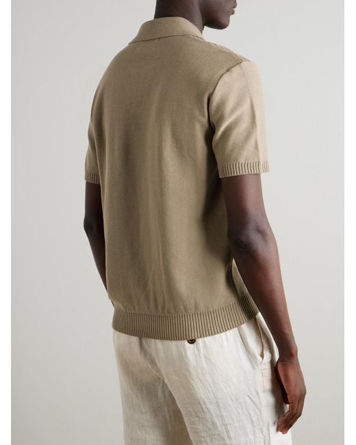 Mr P. Natural Johnny Textured Organic Cotton Polo Shirt for men