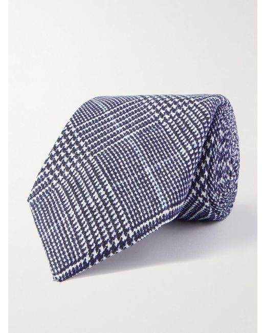 Cravatta in misto lino e seta jacquard di Brunello Cucinelli in Blue da Uomo