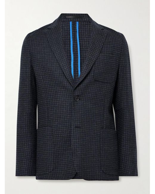 Paul Smith Blue Houndstooth Wool for men