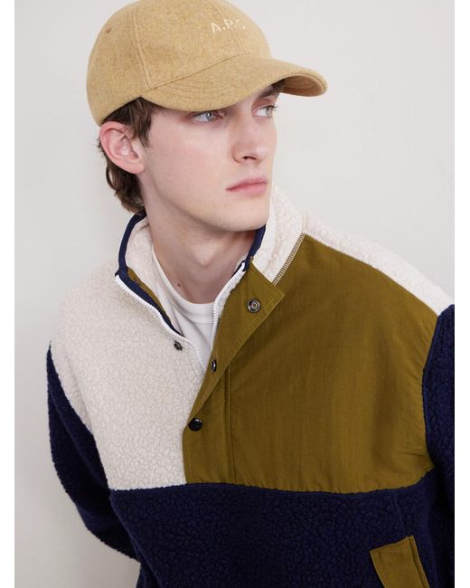 A.P.C. Natural Charlie Logo-Embroidered Wool Baseball Cap for men