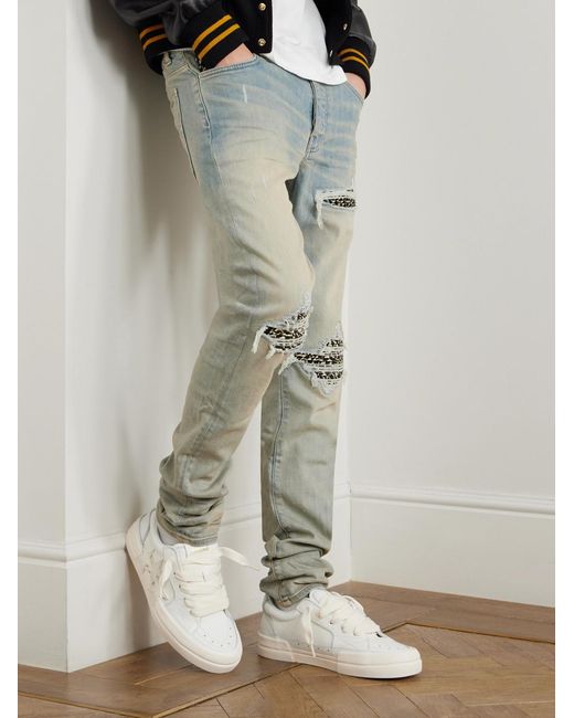 Amiri Natural Sunset Skate Low Appliquéd Leather Sneakers for men