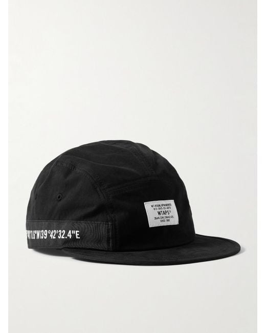 (w)taps Black Grosgrain-trimmed Logo-appliquéd Cotton And Nylon-blend Baseball Cap for men