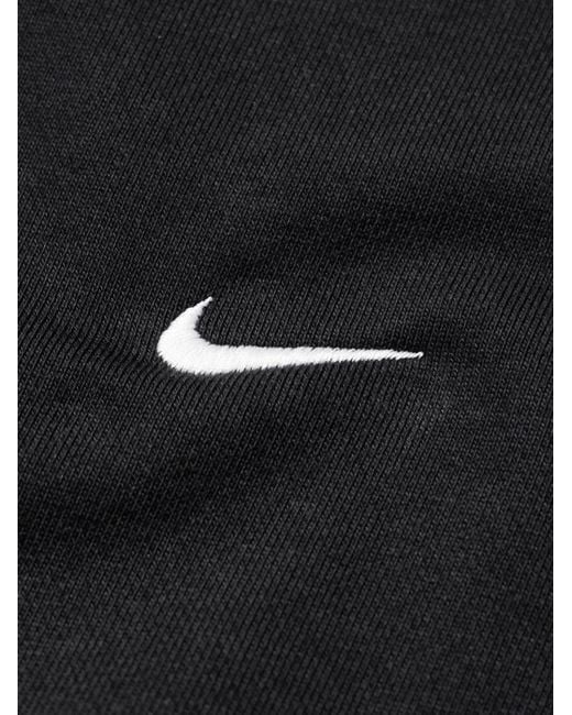 Nike Blue Solo Swoosh Logo-embroidered Cotton-blend Jersey Sweatshirt for men