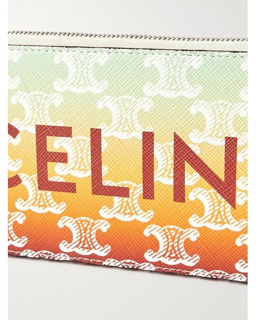 Céline Triomphe Umhängetasche aus beschichtetem Canvas mit Logoprint und Lederbesatz in Yellow für Herren