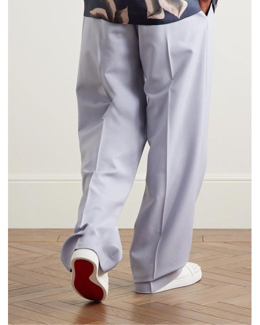 Christian Louboutin Natural Louis Junior Spikes Cap-toe Leather Sneakers for men