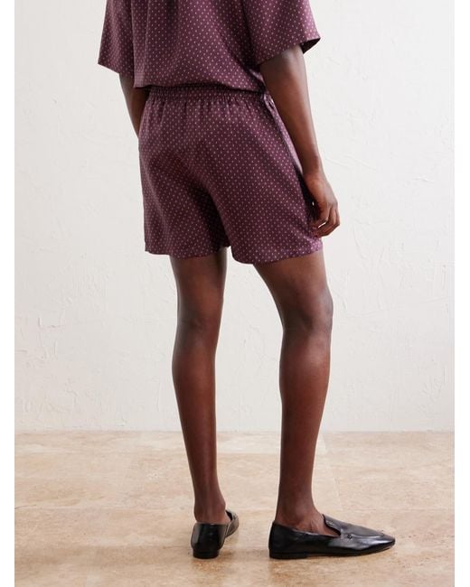 Saint Laurent Purple Straight-Leg Printed Silk-Satin Shorts for men